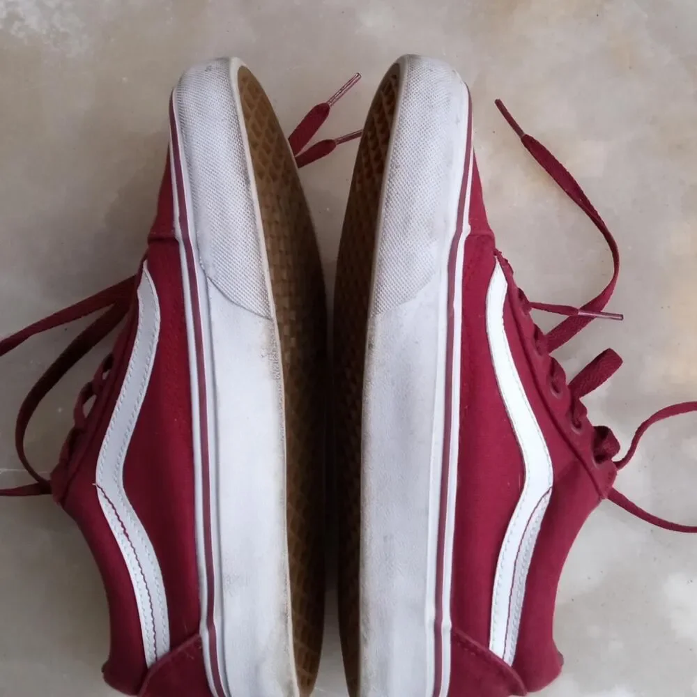 Vans Men's Burgundy and White Trainers